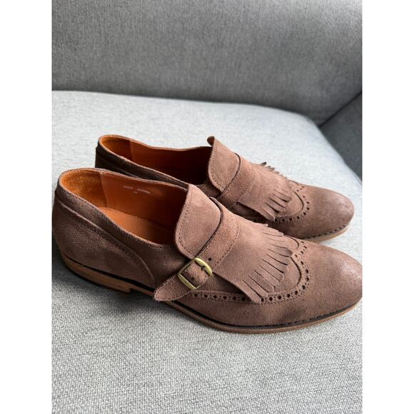 Blackstone Men’s Brown Suede Leather Loafers Buckles Men\'s 44 US 10.5